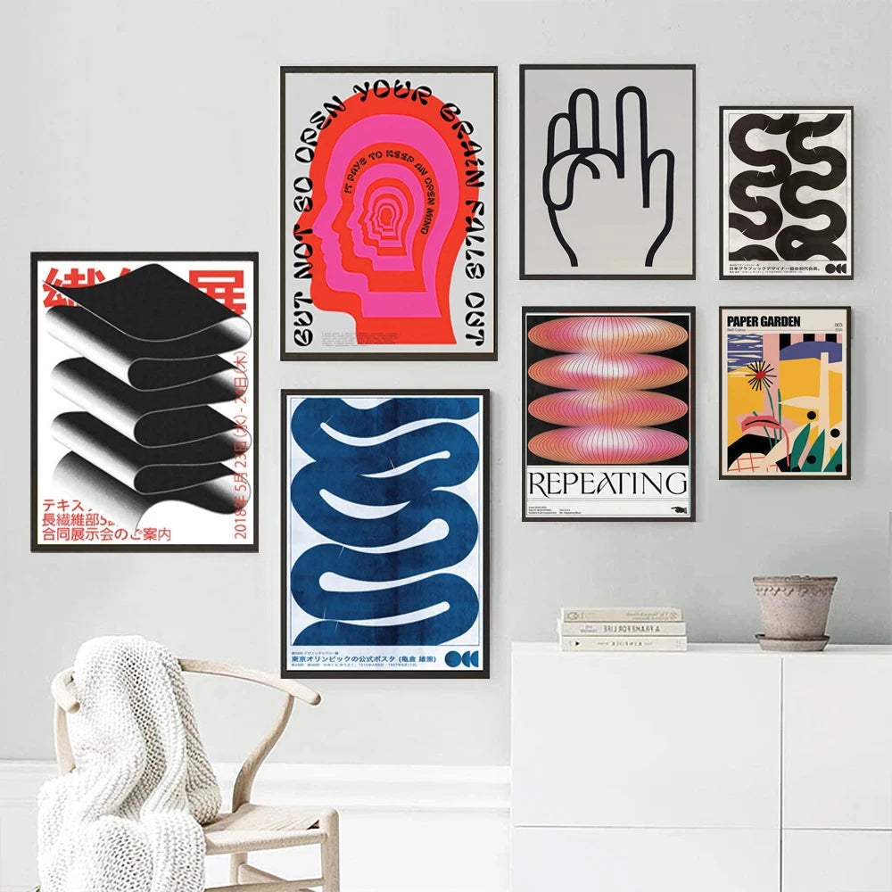 Japanese Vintage Abstract “Open Your Mind” Wall Art