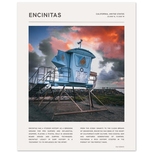 Encinitas Surfing History Print - California Coastal Wall Art, Surf Poster, California Beach Decor, Surfing History,Ideal Gift for Surfers - Best Coast Prints