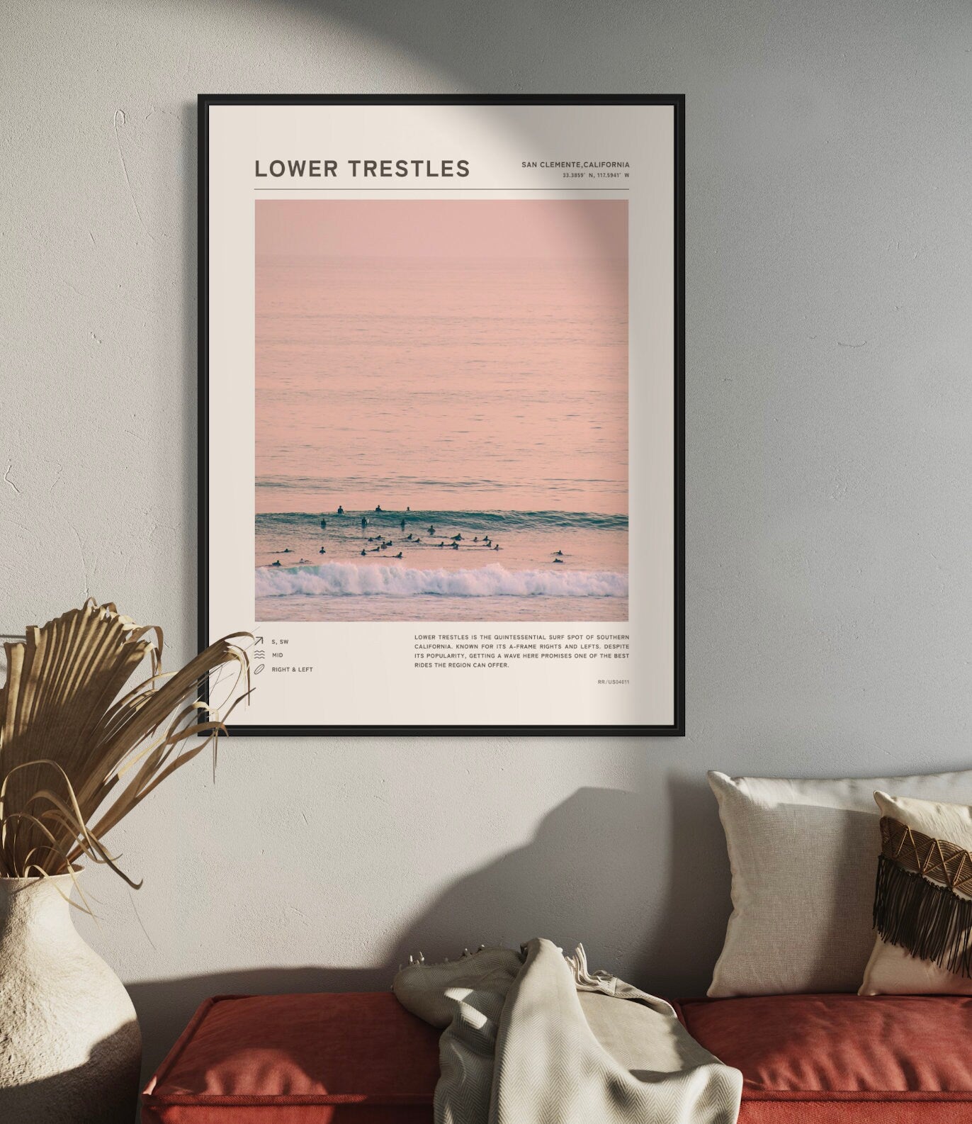 Lower Trestles Surf Poster -  California Surfing, Trestles surfing, San Diego, Orange County, Surf Breaks, Coastal wall art,