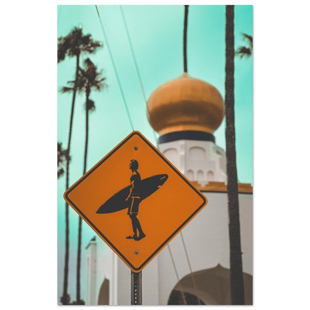 Surf Crossing at Swami's - Encinitas Beach Surfing Print, Surfboard Artwork Decor, California, Costal, FREE SHIPPING - Best Coast Prints