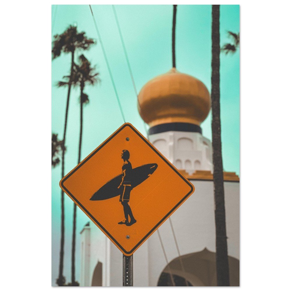 Surf Crossing at Swami's - Encinitas Beach Surfing Print, Surfboard Artwork Decor, California, Costal, FREE SHIPPING - Best Coast Prints